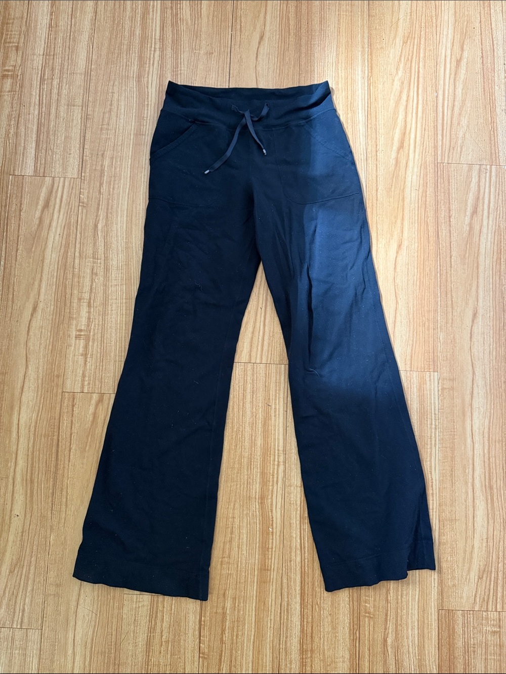 Lululemon Black Wide-Leg Drawstring Lounge Pants